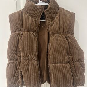 Brown Corduroy Puffer Vest